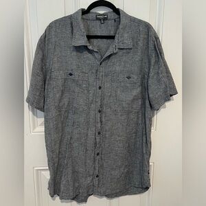 Toad&Co Slim Fit Men’s Short Sleeve Hemp Chambray Style Button Down Size XL